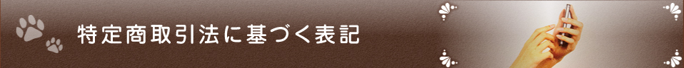 特定商取引法に基づく表記