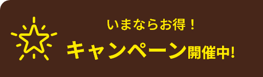 いまならお得！ キャンペーン開催中！